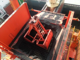 Ship Unloader Mendukung FSG Type Four Rope Dual Scoop Coal Grab